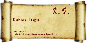 Kokas Inge névjegykártya